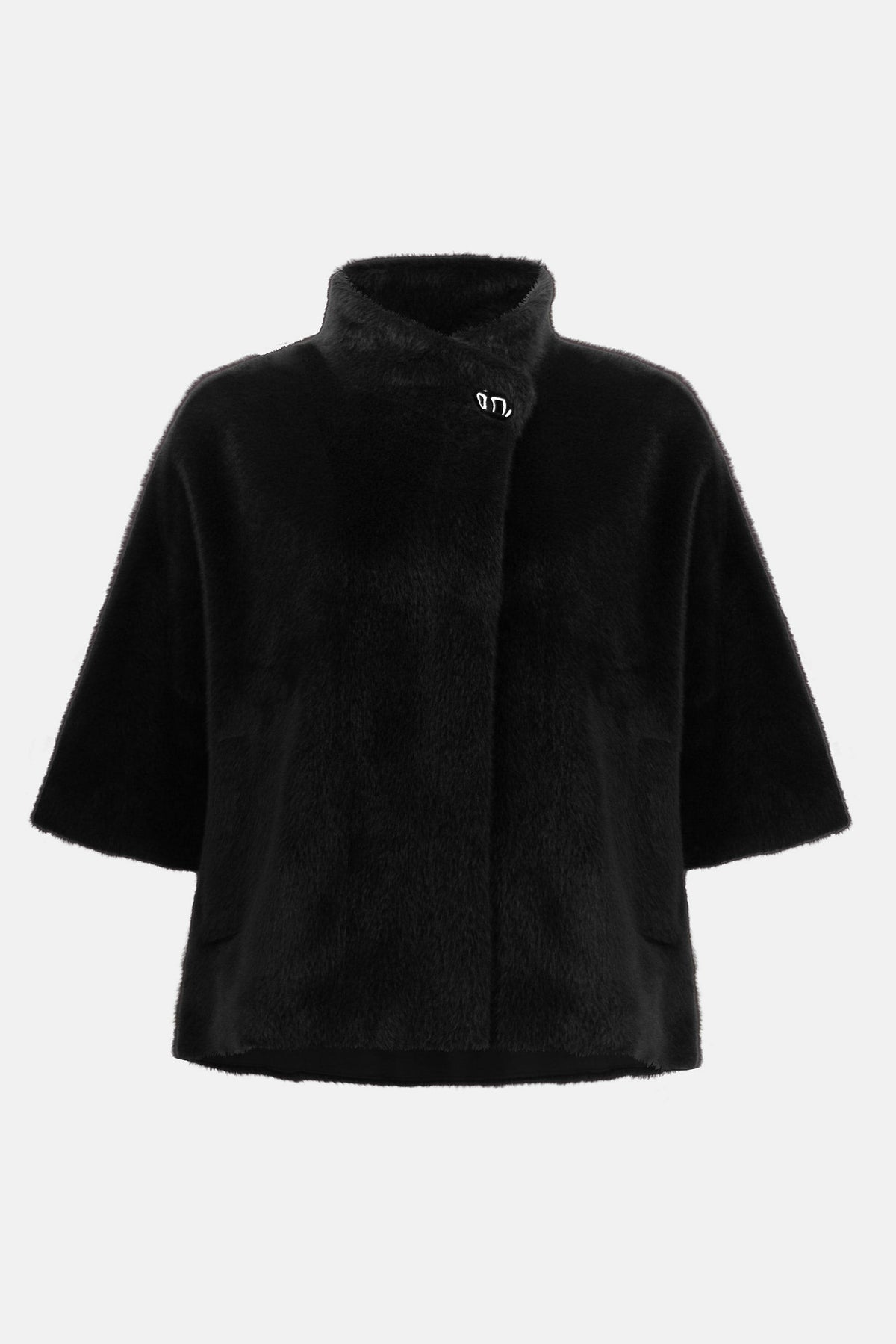 Joseph Ribkoff Black Bonded Faux Fur Suede Jacket
