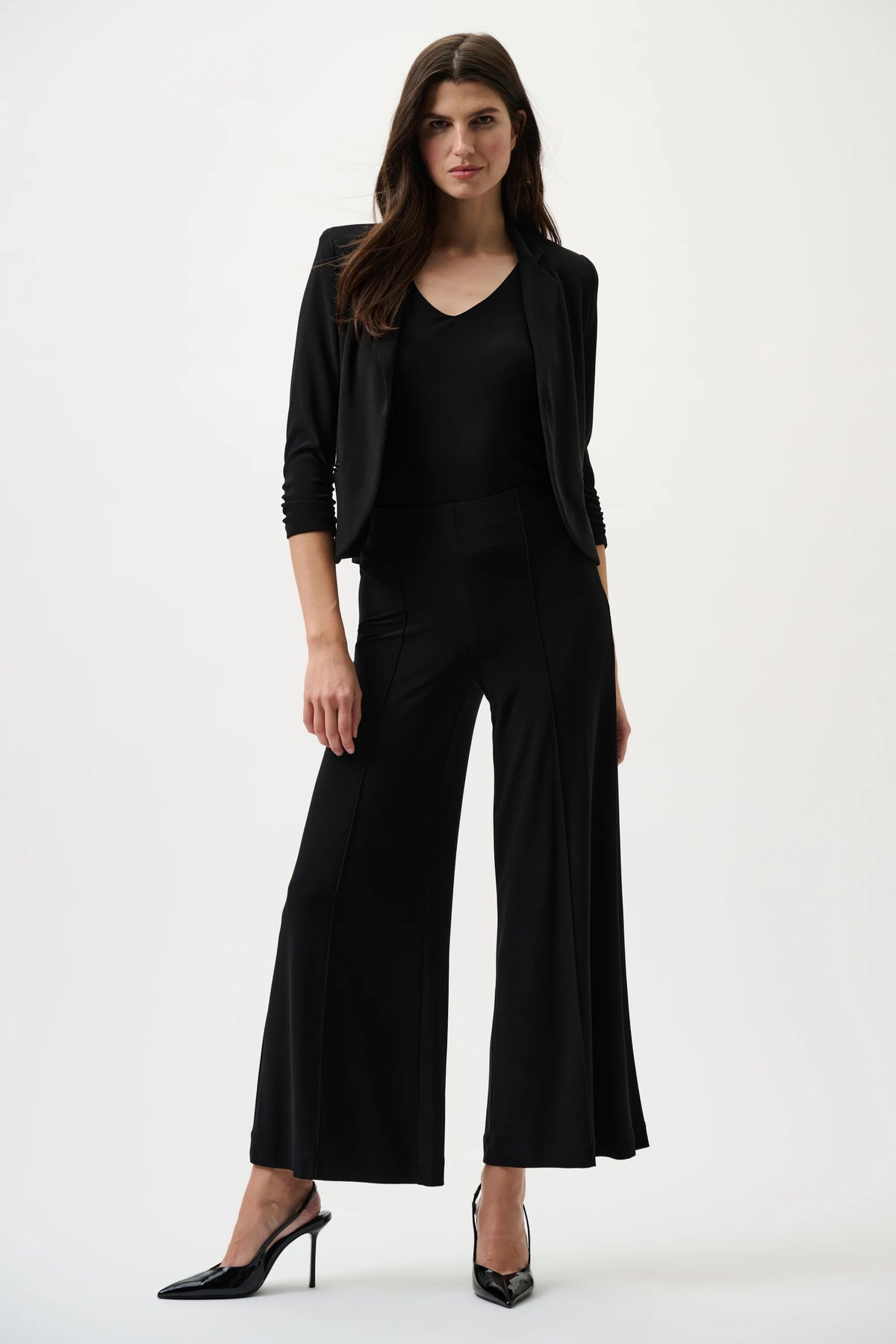 Joseph Ribkoff Black Classic Pull-On Wide Leg Pants