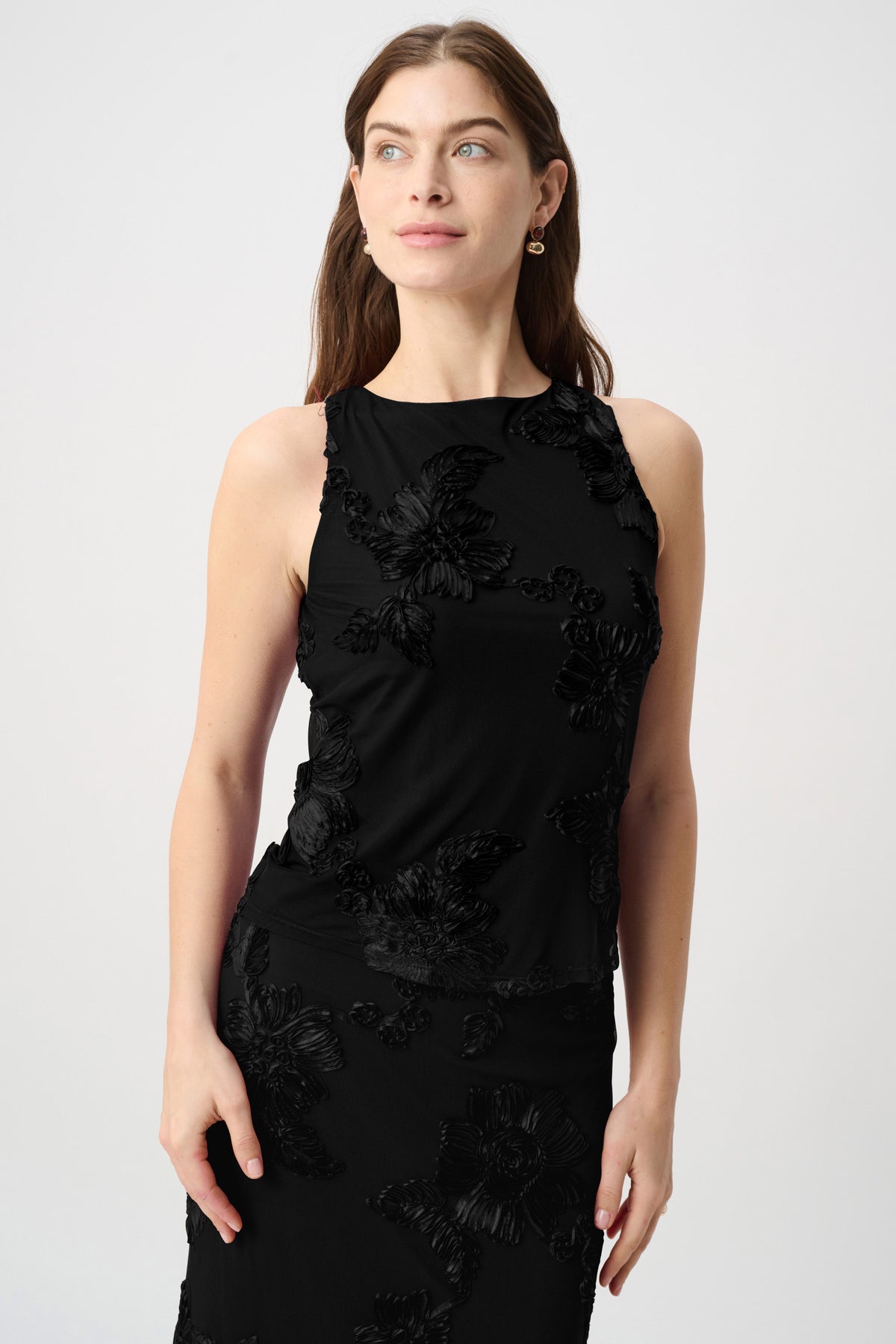 Joseph Ribkoff Black Embellished Sleeveless Top