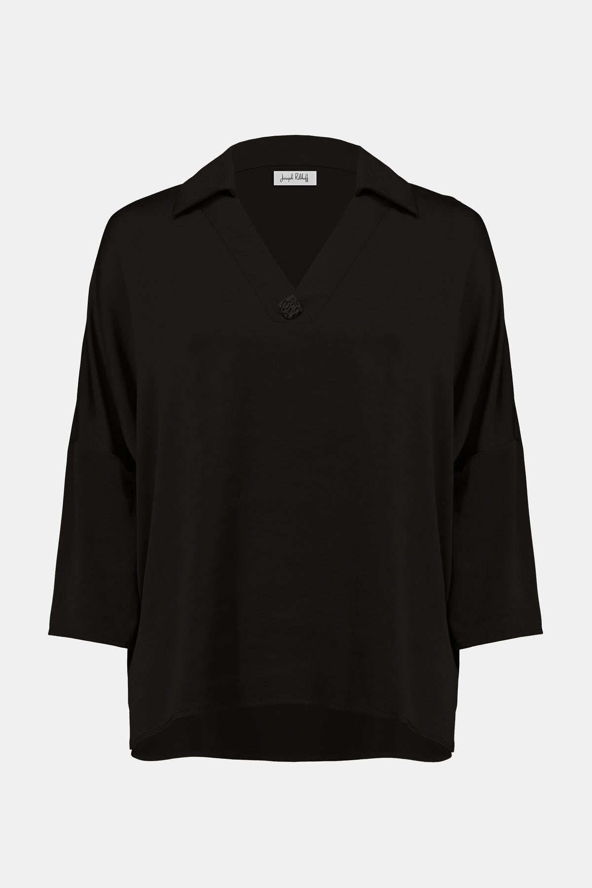 Joseph Ribkoff Black Hammered Satin Boxy Top