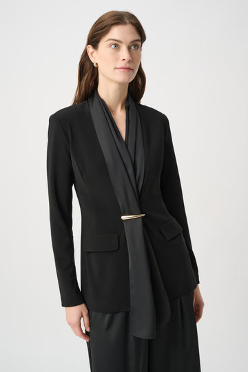 Joseph Ribkoff Black Scarf Collar Blazer