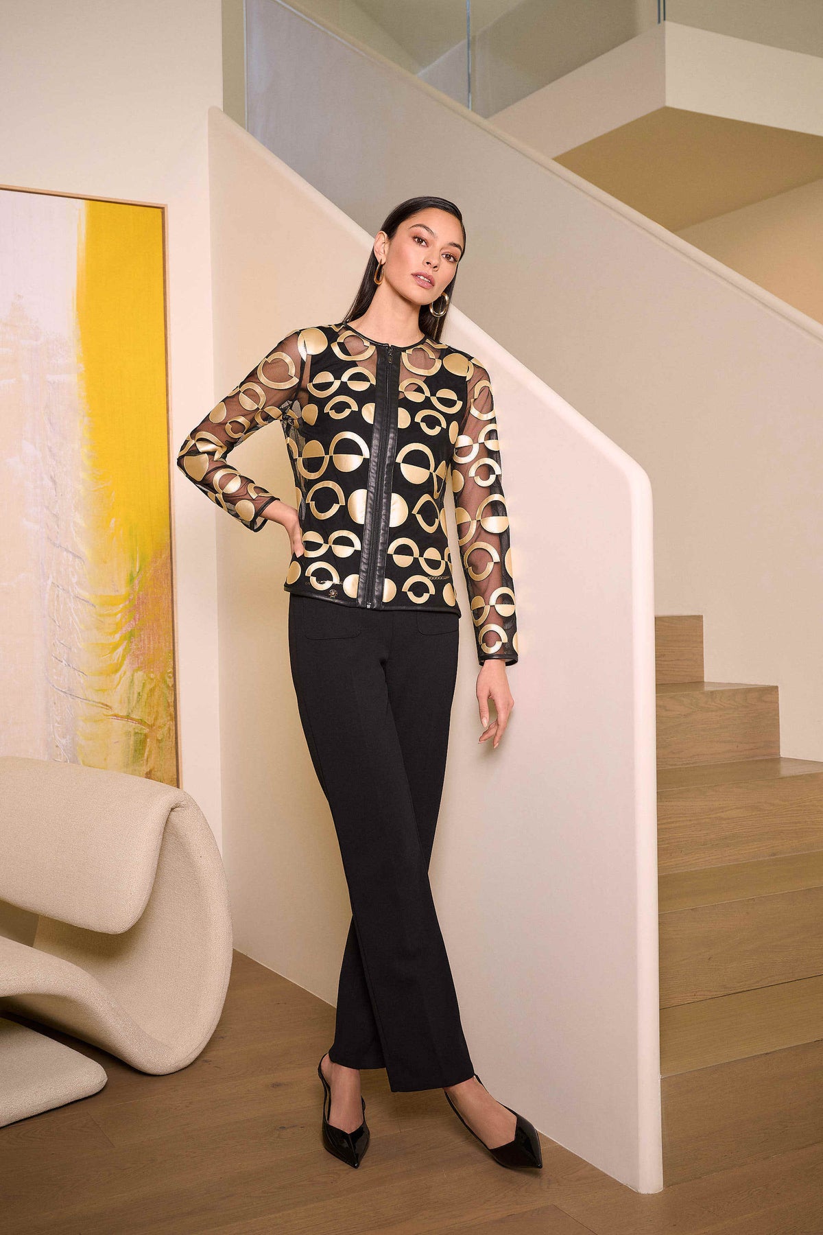 Joseph Ribkoff Black Scuba Crepe Straight Pull-On Pants