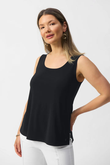Joseph Ribkoff Black Silky Knit Scoop Neck Camisole