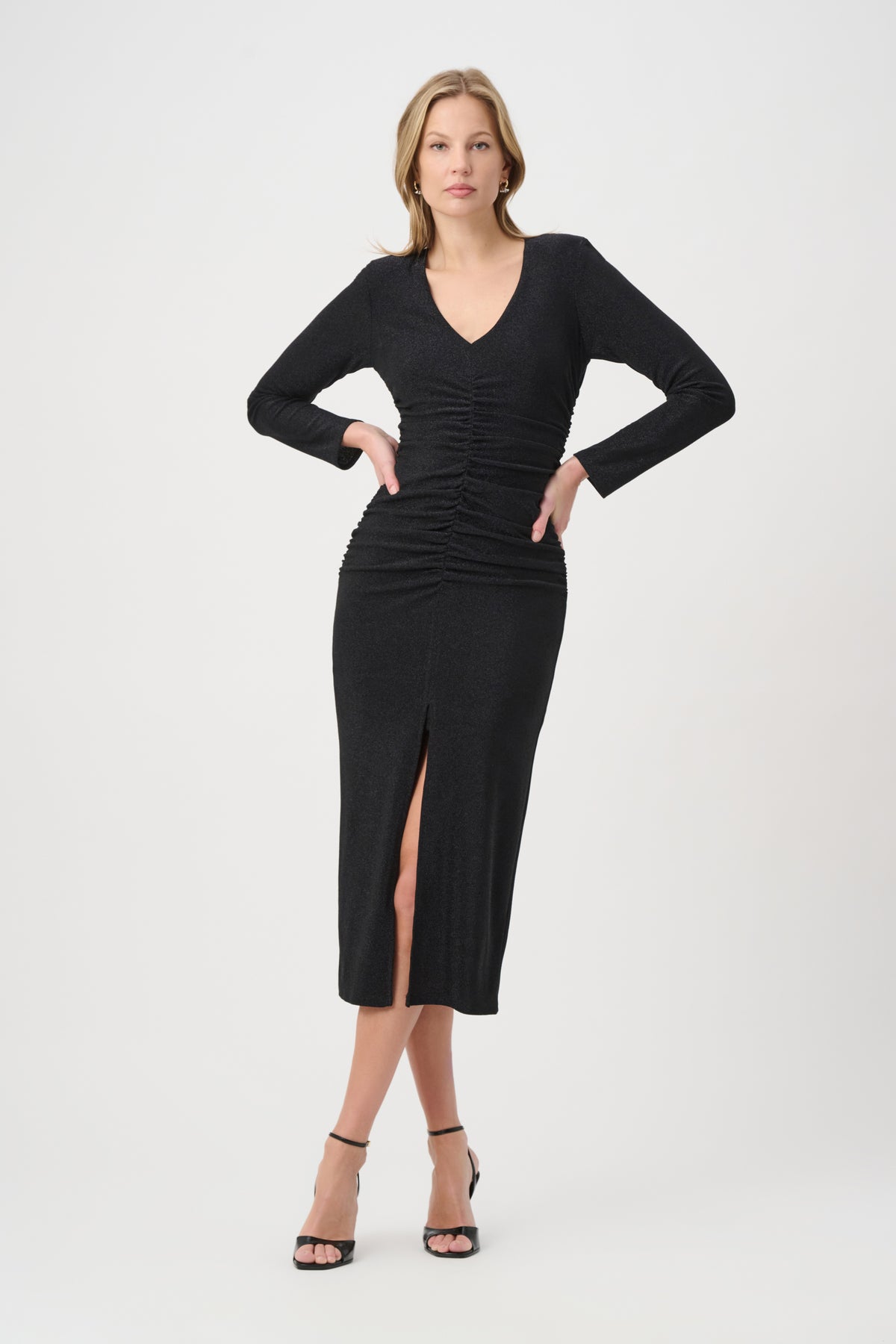 Joseph Ribkoff Black Sparkle Knit Sheath Dress