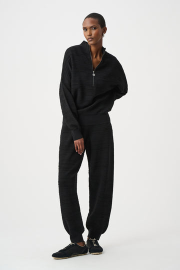 Joseph Ribkoff Black Sweater Knit Pull-On Jogger Pants