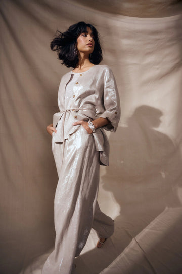 Joseph Ribkoff Champagne Foiled Linen Jacket