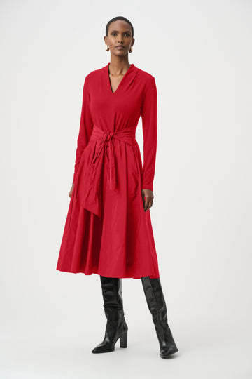 Joseph Ribkoff Deep Cherry Silky Knit and Memory Fit and Flare Dress