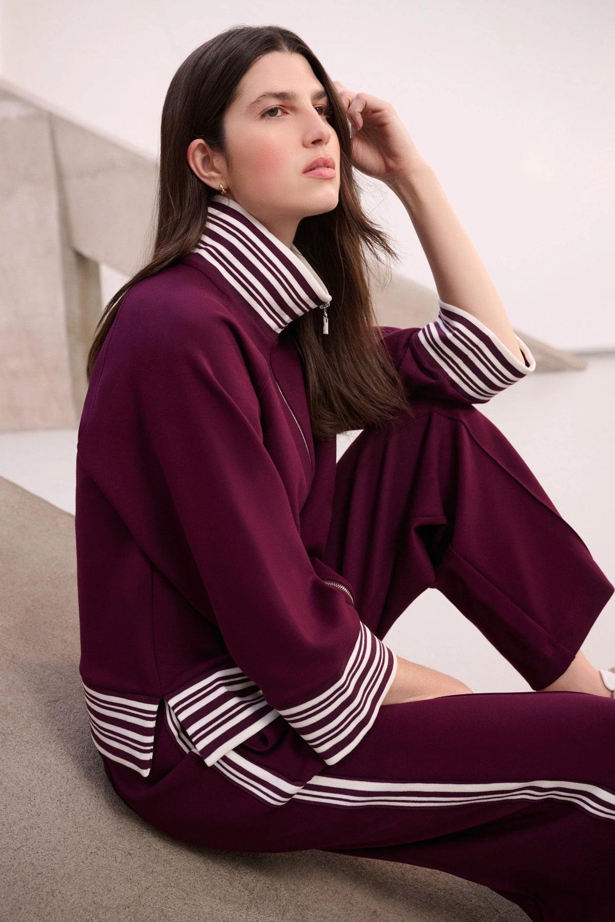 Joseph Ribkoff Elderberry Funnel Neck Jacket