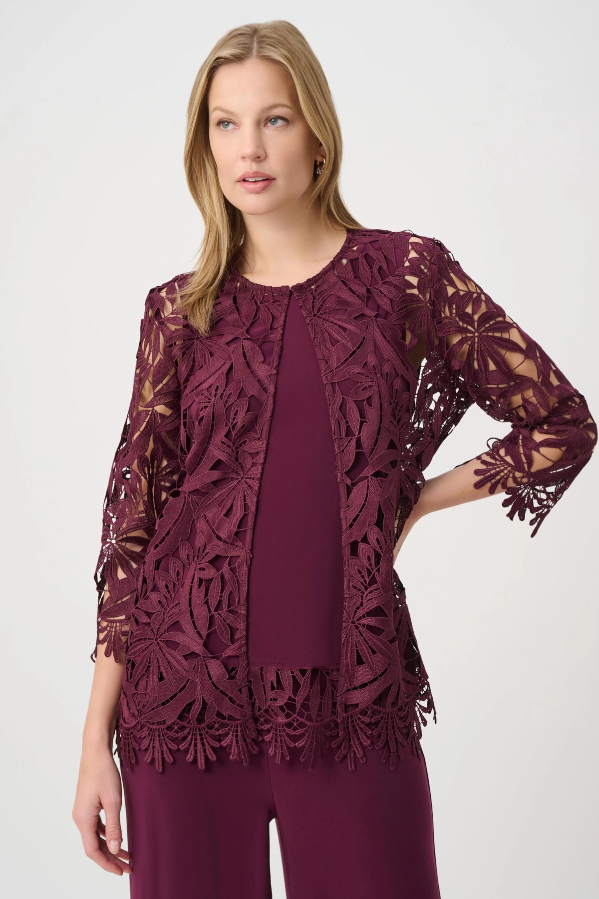 Joseph Ribkoff Elderberry Lace Straight Cover Up