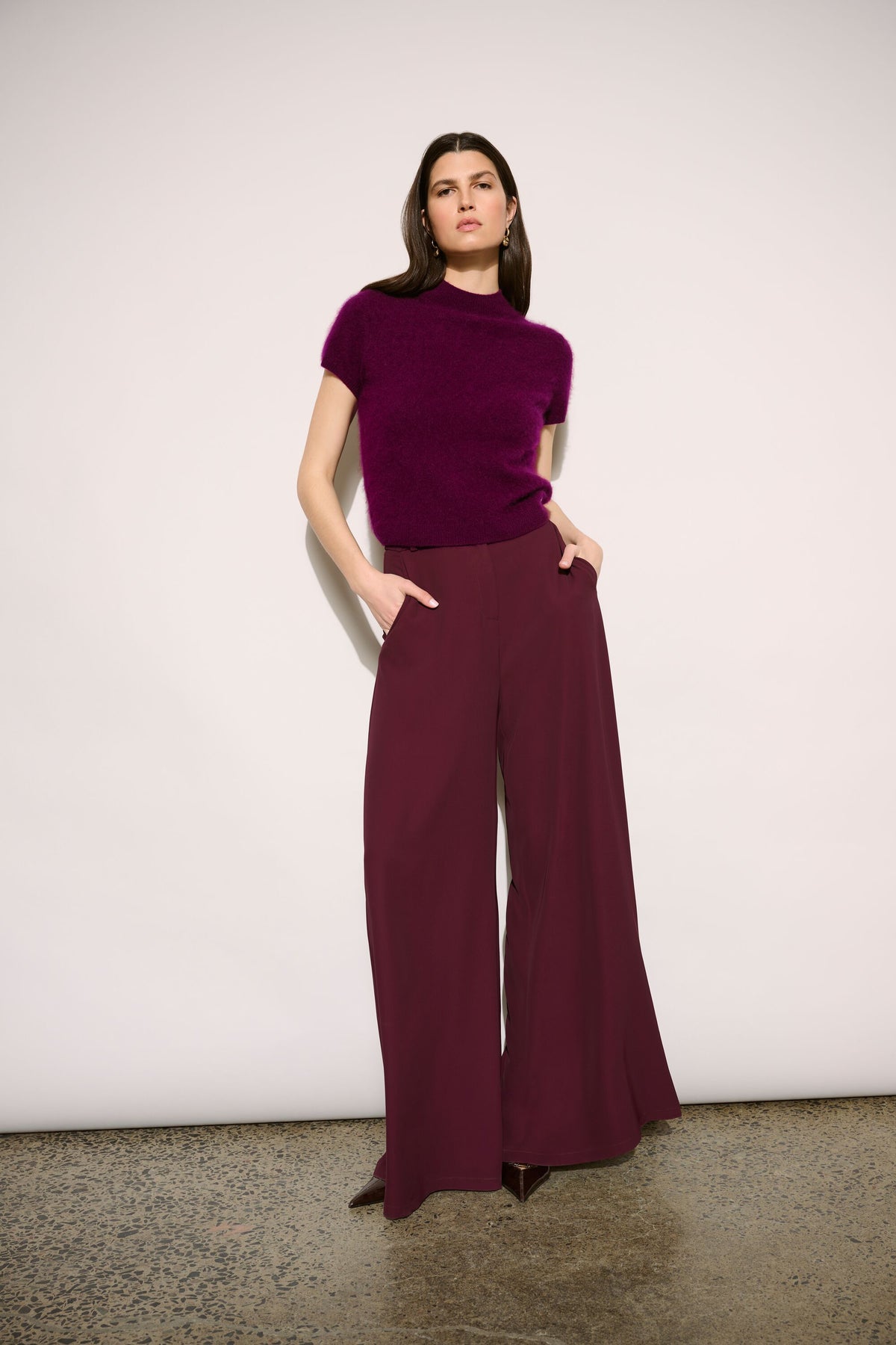 Joseph Ribkoff Elizabeth Hurley Edit 57 Elderberry Short Sleeved Top
