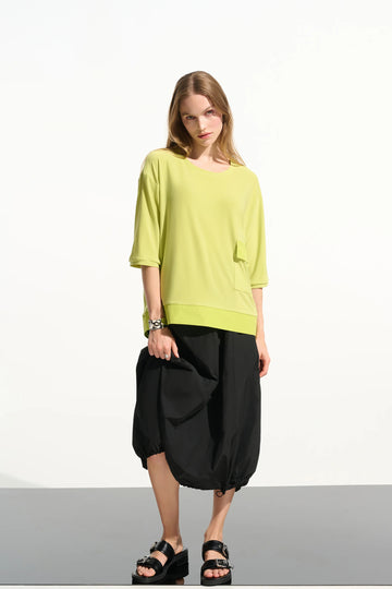 Joseph Ribkoff Honeydew Silky Knit And Memory Boxy Tunic With Pocket Detail