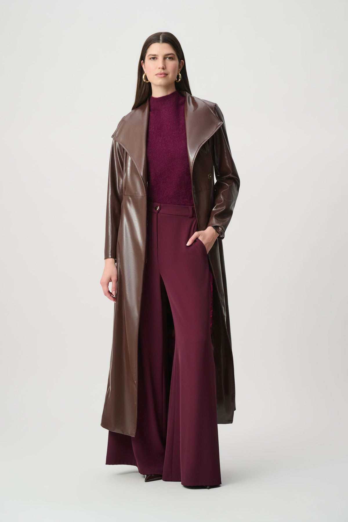 Joseph Ribkoff Icon Edit 57 Elizabeth Hurley Faux Leather Coat