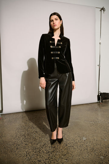 Joseph Ribkoff Icon Elizabeth Hurley Edit 57 Velvet Military Blazer