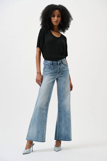 Joseph Ribkoff Light Blue Goldie | Classic Wide-Leg Stretch Jeans