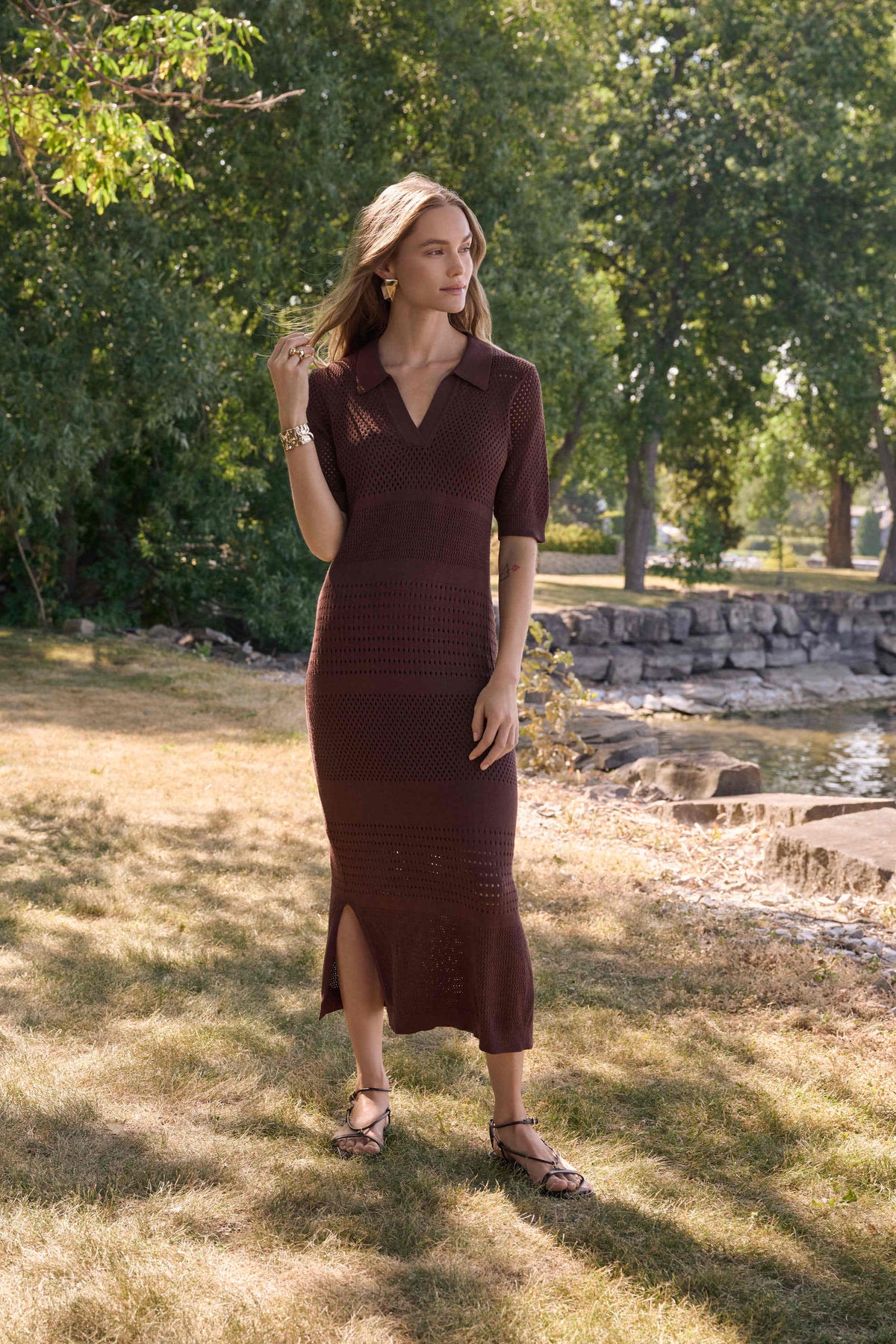 Joseph Ribkoff Mahogany Viscose Sweater Knit Straight Dress