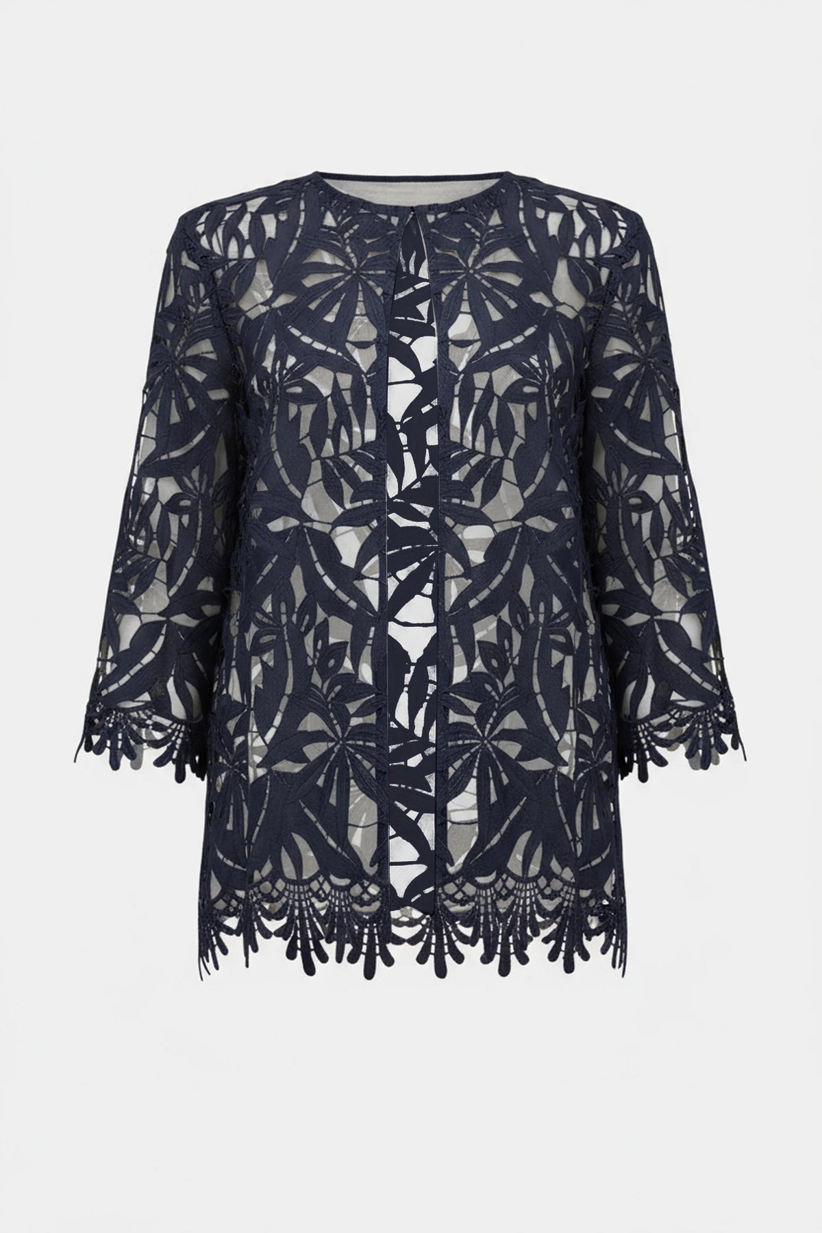 Joseph Ribkoff Midnight Blue Guipure Lace Straight Cover-Up