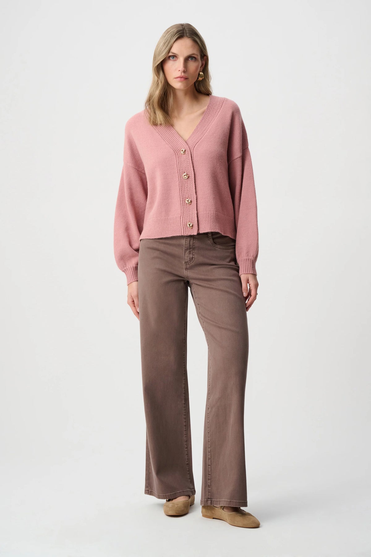Joseph Ribkoff Mink Goldie | Classic Wide-Leg Stretch Jeans