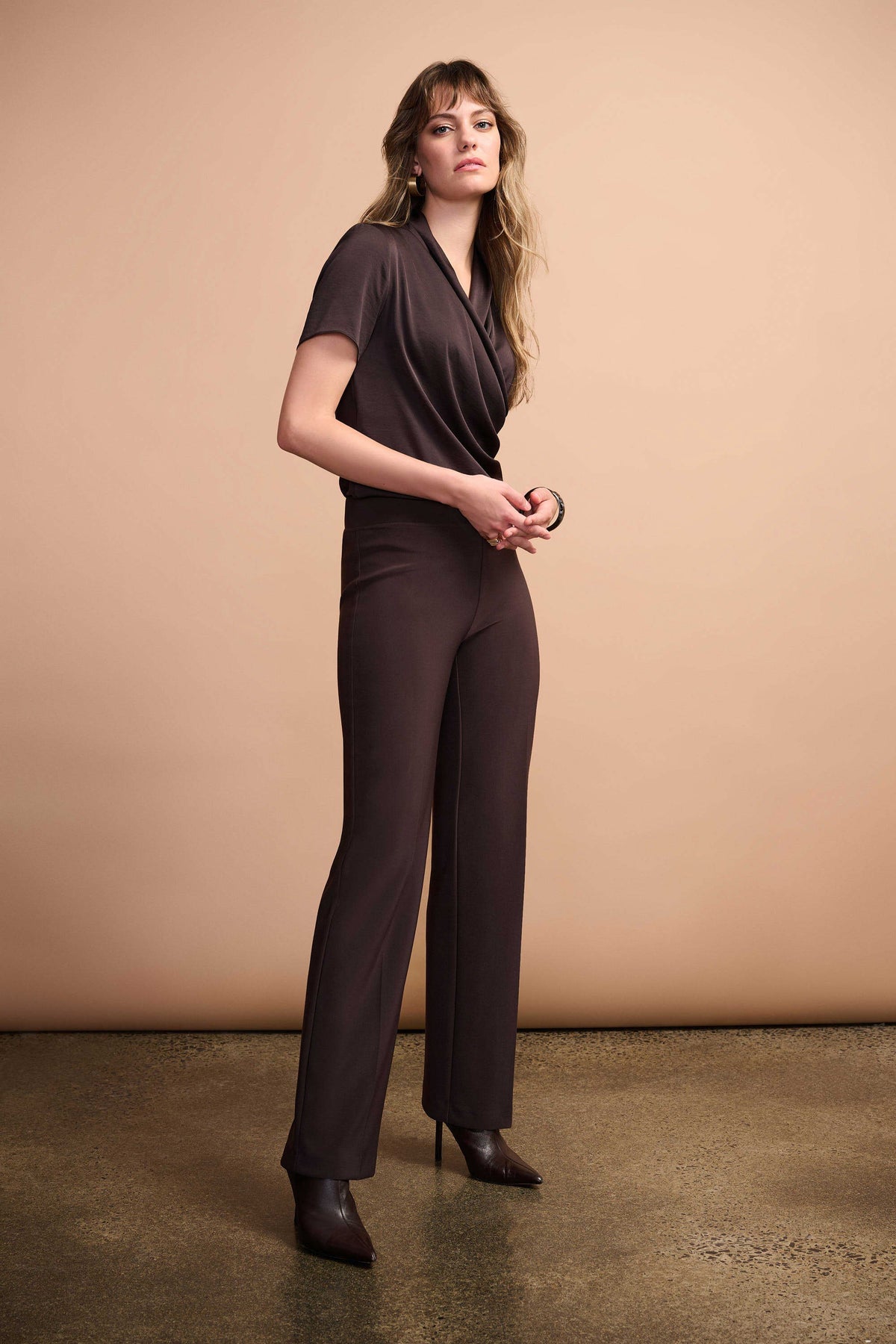 Joseph Ribkoff Mocha Classic Wide-Leg Pant