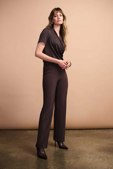 Joseph Ribkoff Mocha Classic Wide-Leg Pant