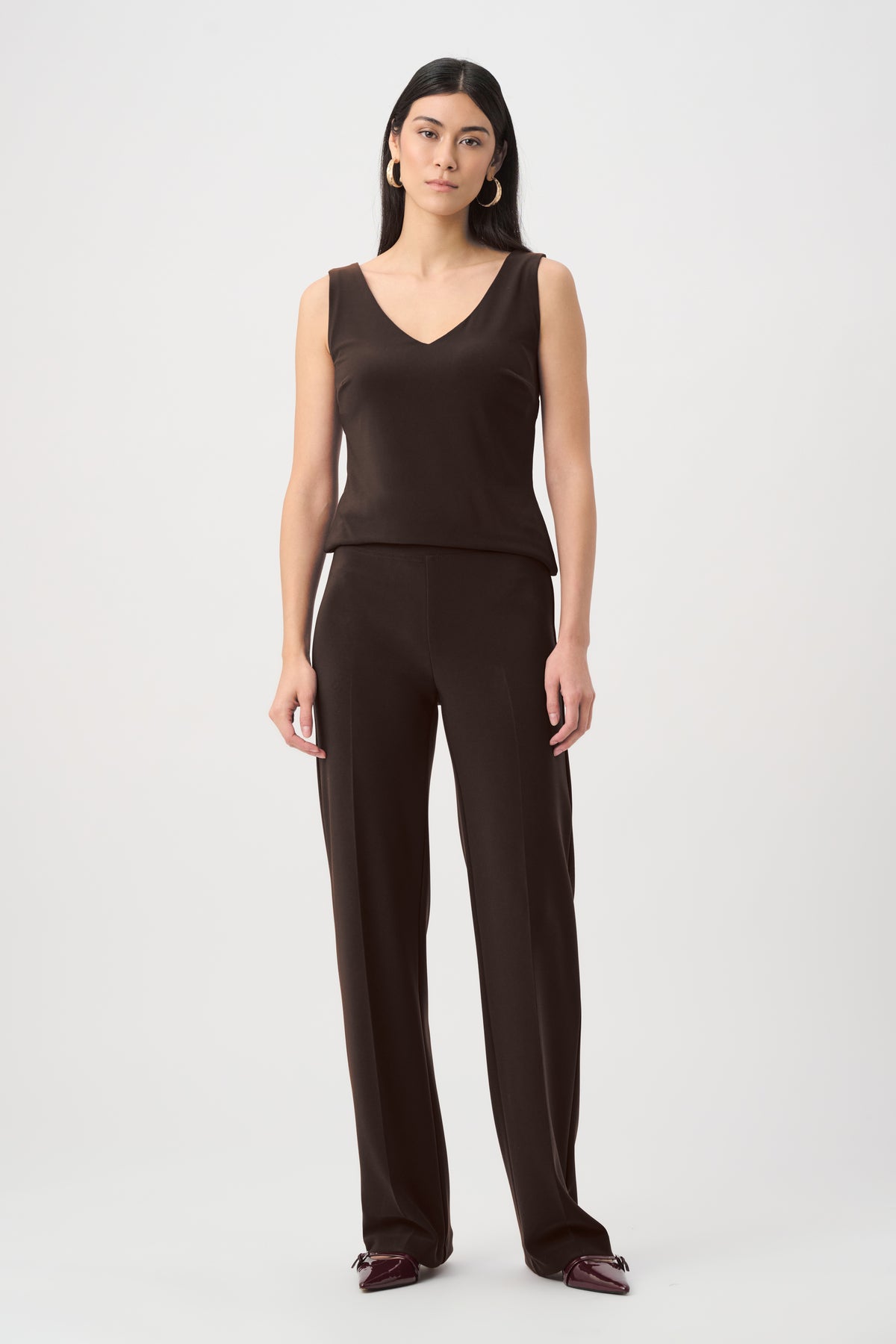Joseph Ribkoff Mocha Classic Wide Leg Pants