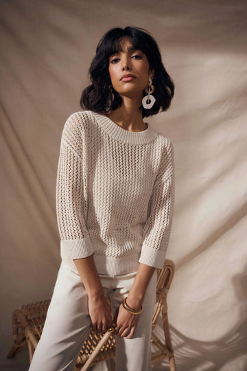 Joseph Ribkoff Moonstone Acrylic Blend Open Stitch Sweater