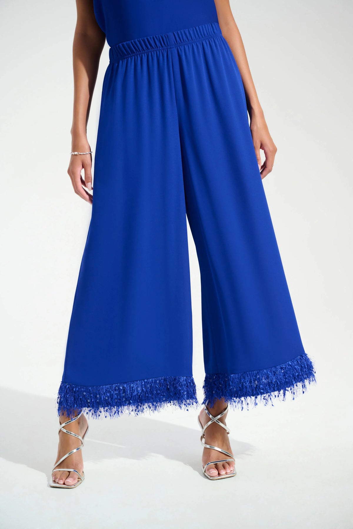 Joseph Ribkoff Royal Sapphire Signature Georgette Wide Leg Culotte With Novelty Hem