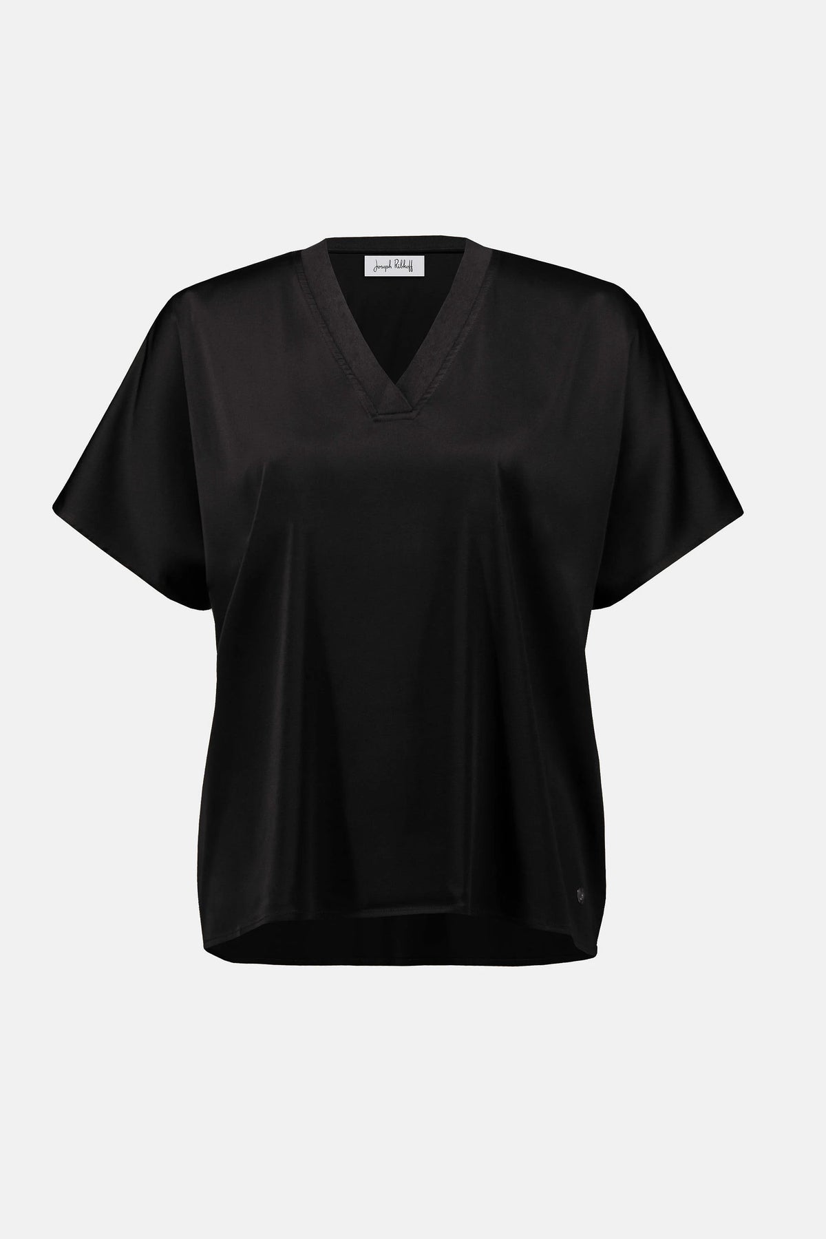 Joseph Ribkoff Satin Boxy Top with Rib Trim