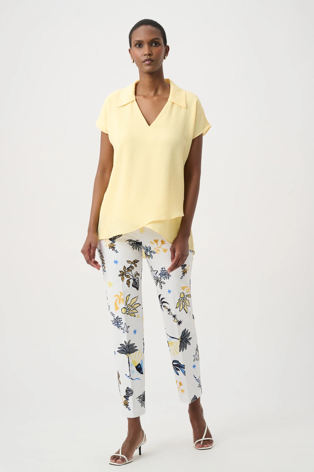 Joseph Ribkoff Vanilla/Multi Millennium Printed Straight Pull-On Pants