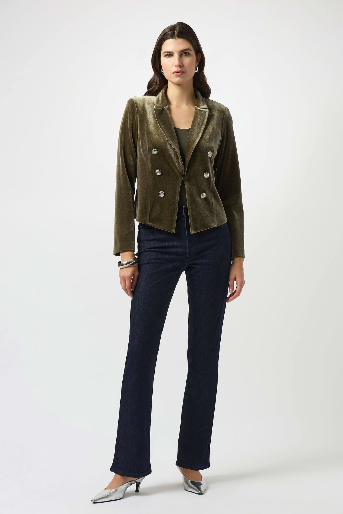Joseph Ribkoff Velvet Knit Fitted Blazer