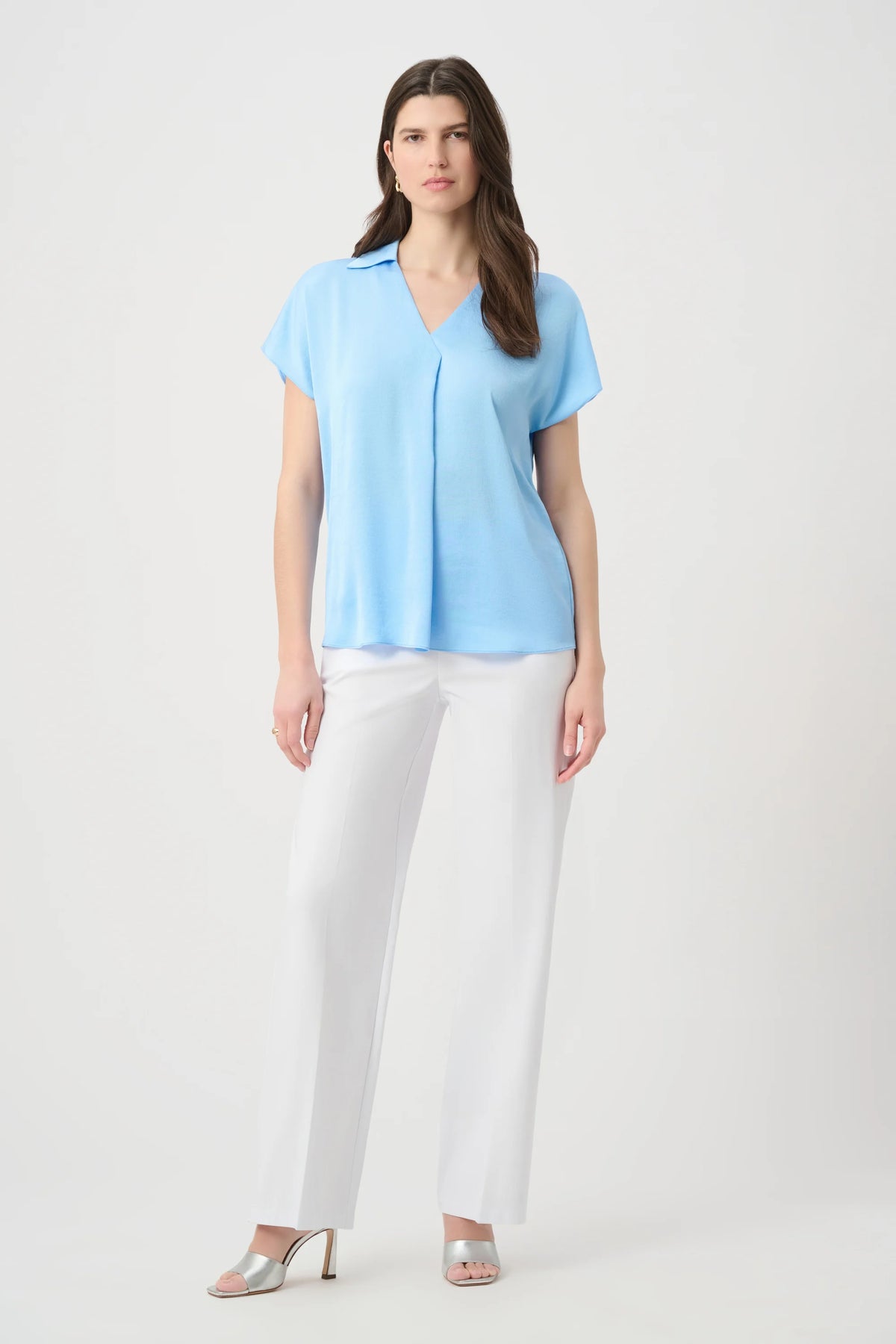 Joseph Ribkoff White Millennium Wide Leg Pull-On Pants