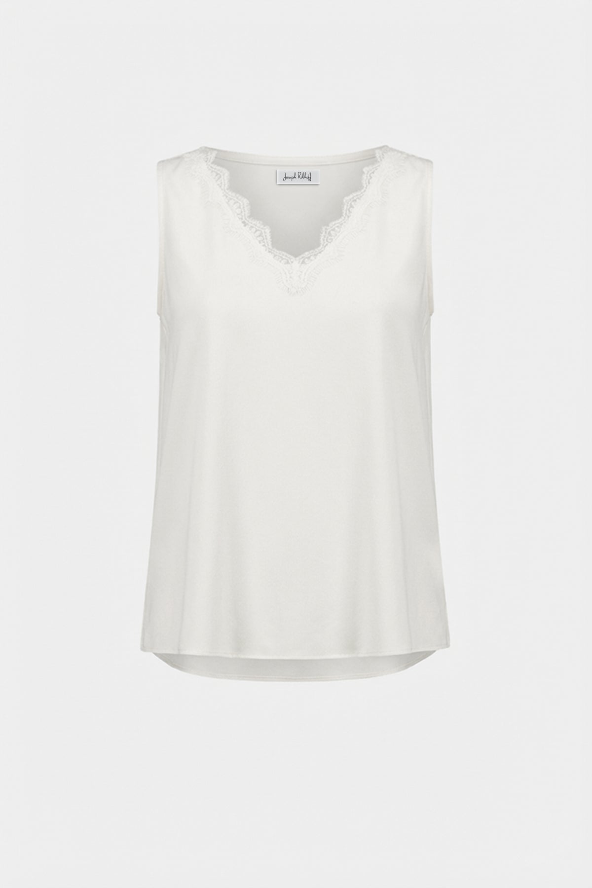 Joseph Ribkoff Winter White Recycled Satin Sleeveless V-Neck Top