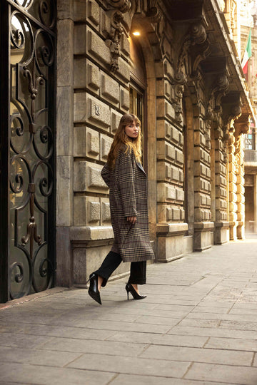 Joseph Ribkoff Wool Blend Plaid Double-Faced Coat