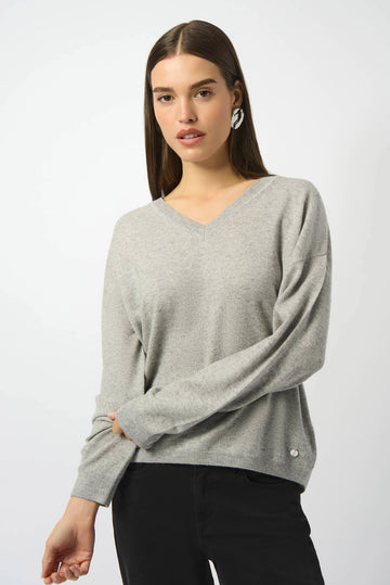 Joseph Ribkoff Wool Blend V-Neck Boxy Sweater