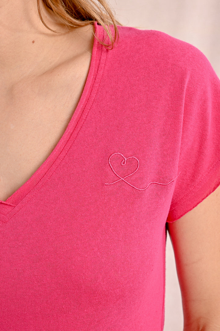 Molly Bracken Pink Knitted Tee