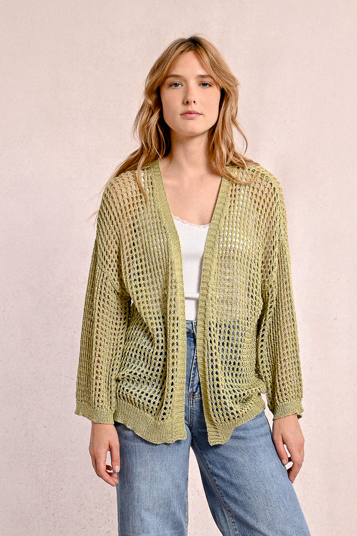 Molly Bracken Knitted Lime Green Cardigan