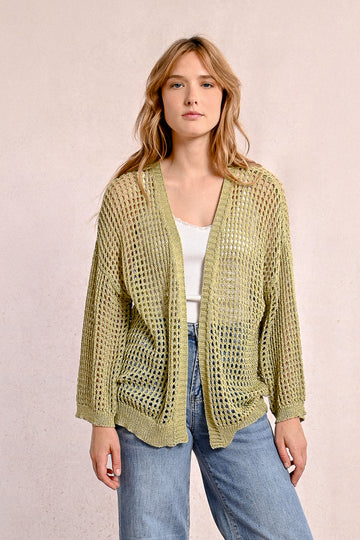 Molly Bracken Knitted Lime Green Cardigan