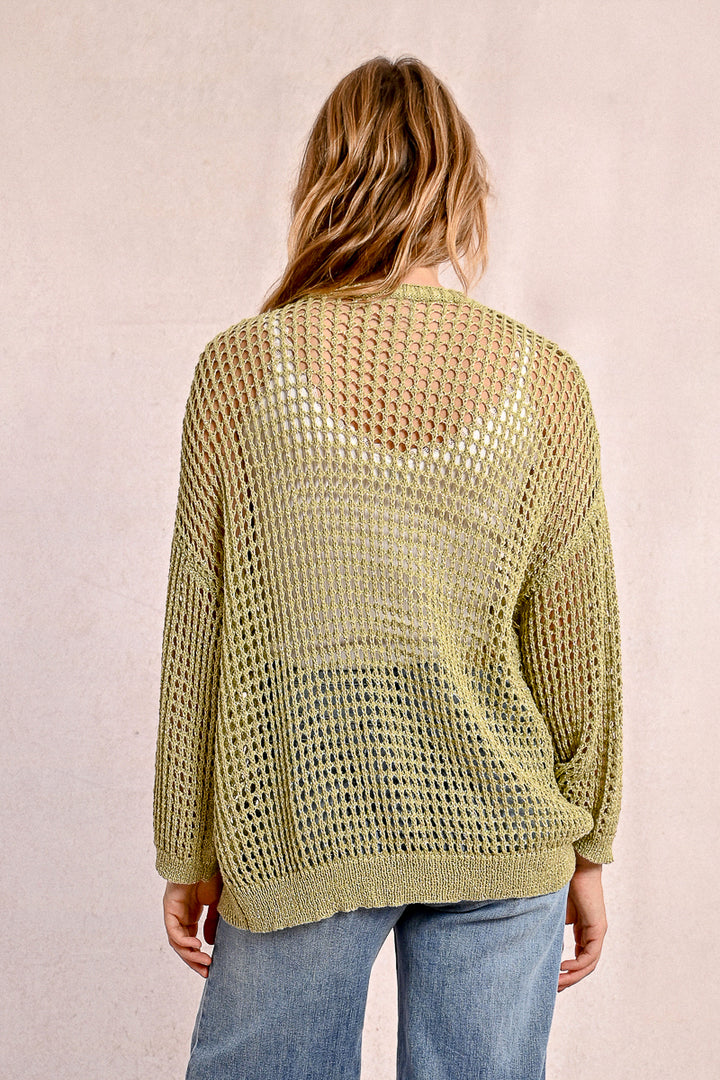 Molly Bracken Knitted Lime Green Cardigan