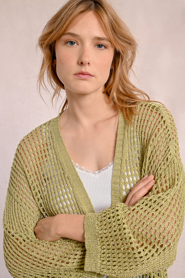 Molly Bracken Knitted Lime Green Cardigan