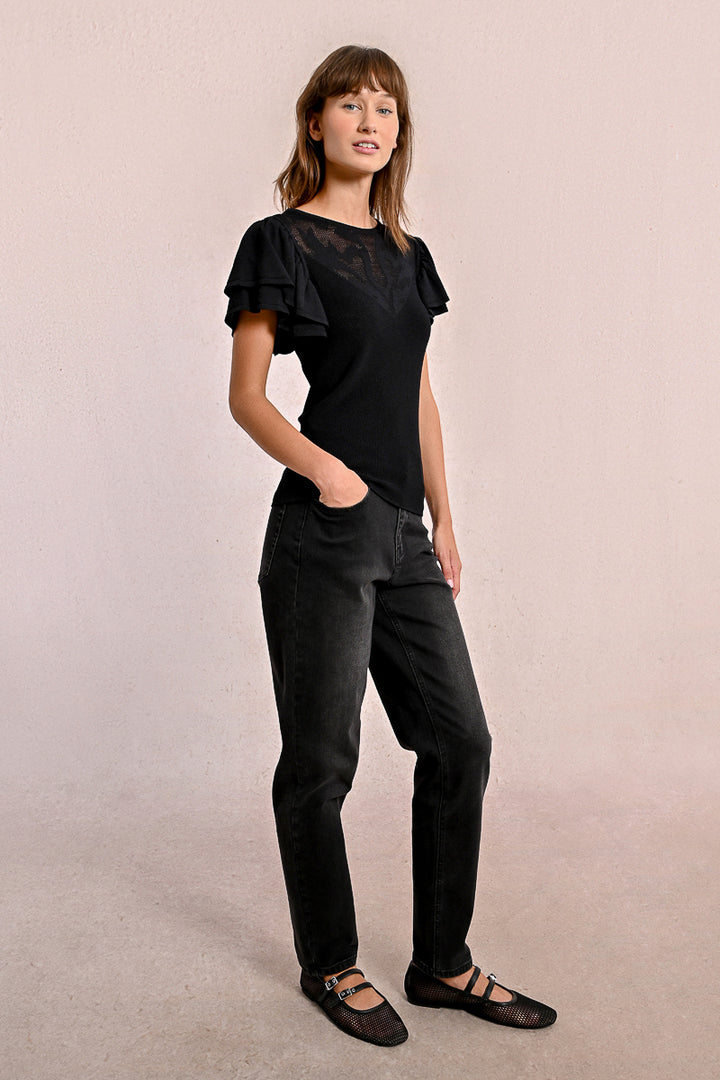 Molly Bracken Black Knitted Top