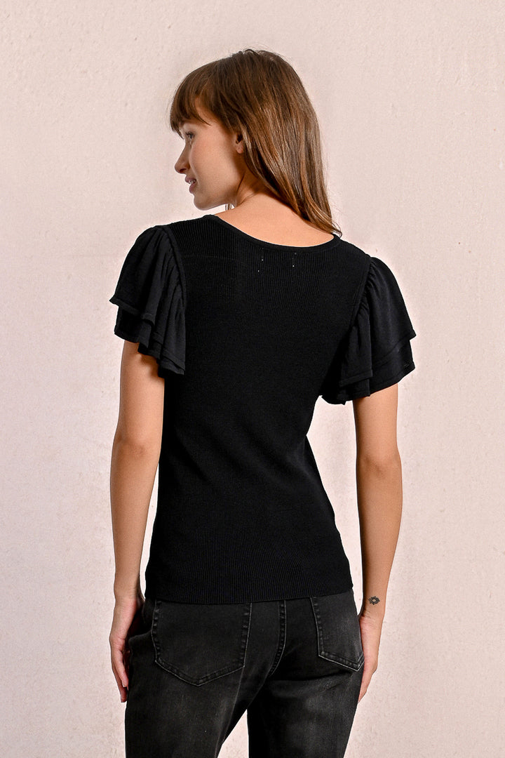 Molly Bracken Black Knitted Top