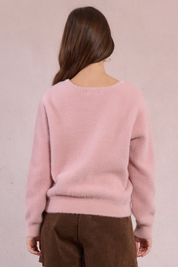 Molly Bracken Fluffy Antique Rose Sweater