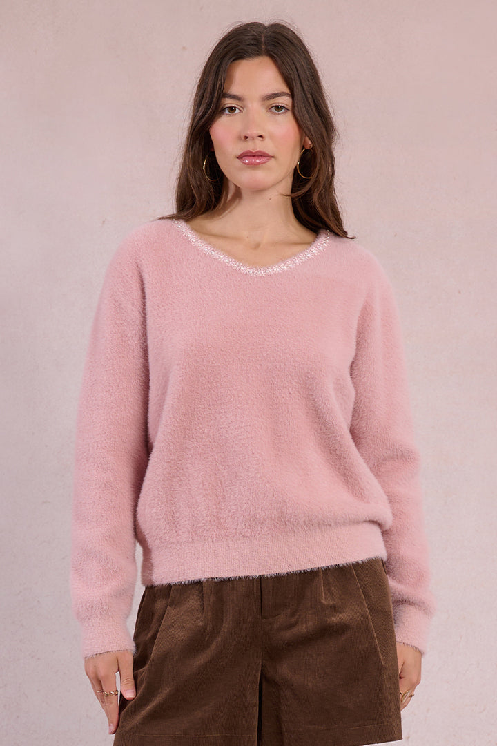 Molly Bracken Fluffy Antique Rose Sweater