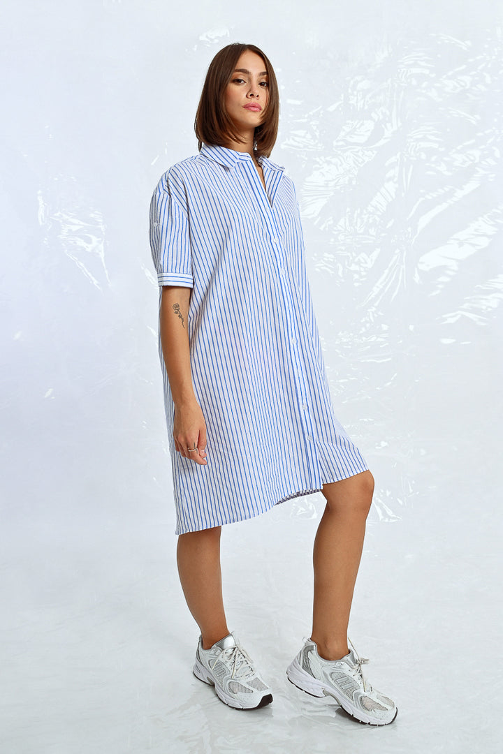 Lili Sidonio Striped Light Blue Dress