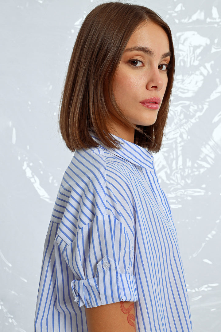 Lili Sidonio Striped Light Blue Dress