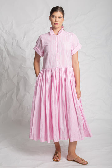 Les Filles D'Ailleurs Pink Stripe Dress