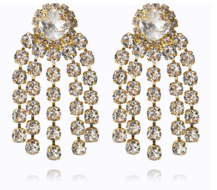 Caroline Svedbom Rafaela Earrings Gold Crystal