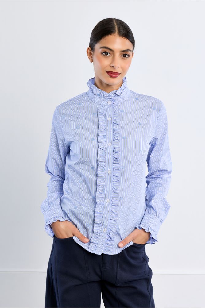 Lili Sidonio Blue Cotton Shirt