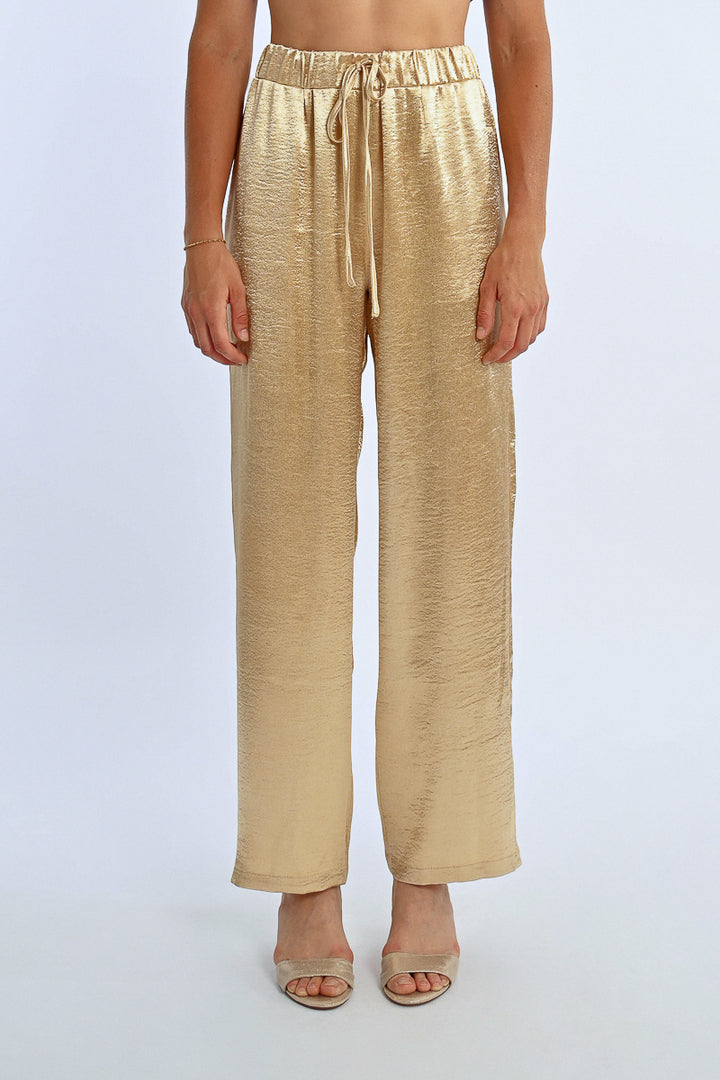 Lili Sidonio Metallic Gold Trousers