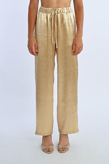 Lili Sidonio Metallic Gold Trousers