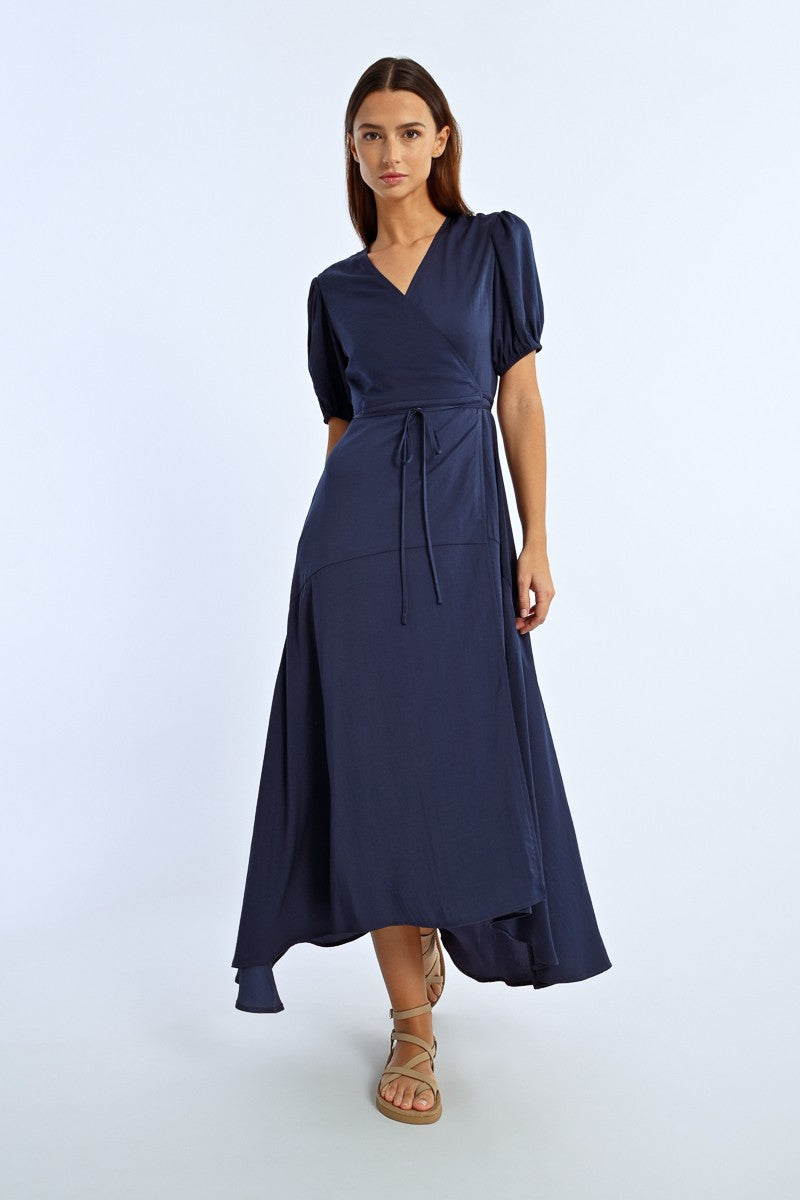 Lili Sidonio Navy Blue V Neck Dress
